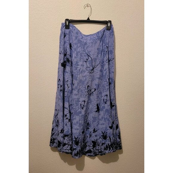 Soft Surroundings Spring Fever Maxi Skirt Purple Wmn Sz PM Butterflies Boho - Picture 1 of 10